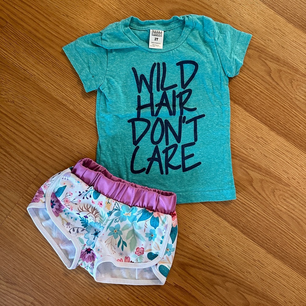 Toddler Cozy Outfits | Athletic short and T-shirt set